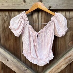 Pink Off-Shoulder Blouse